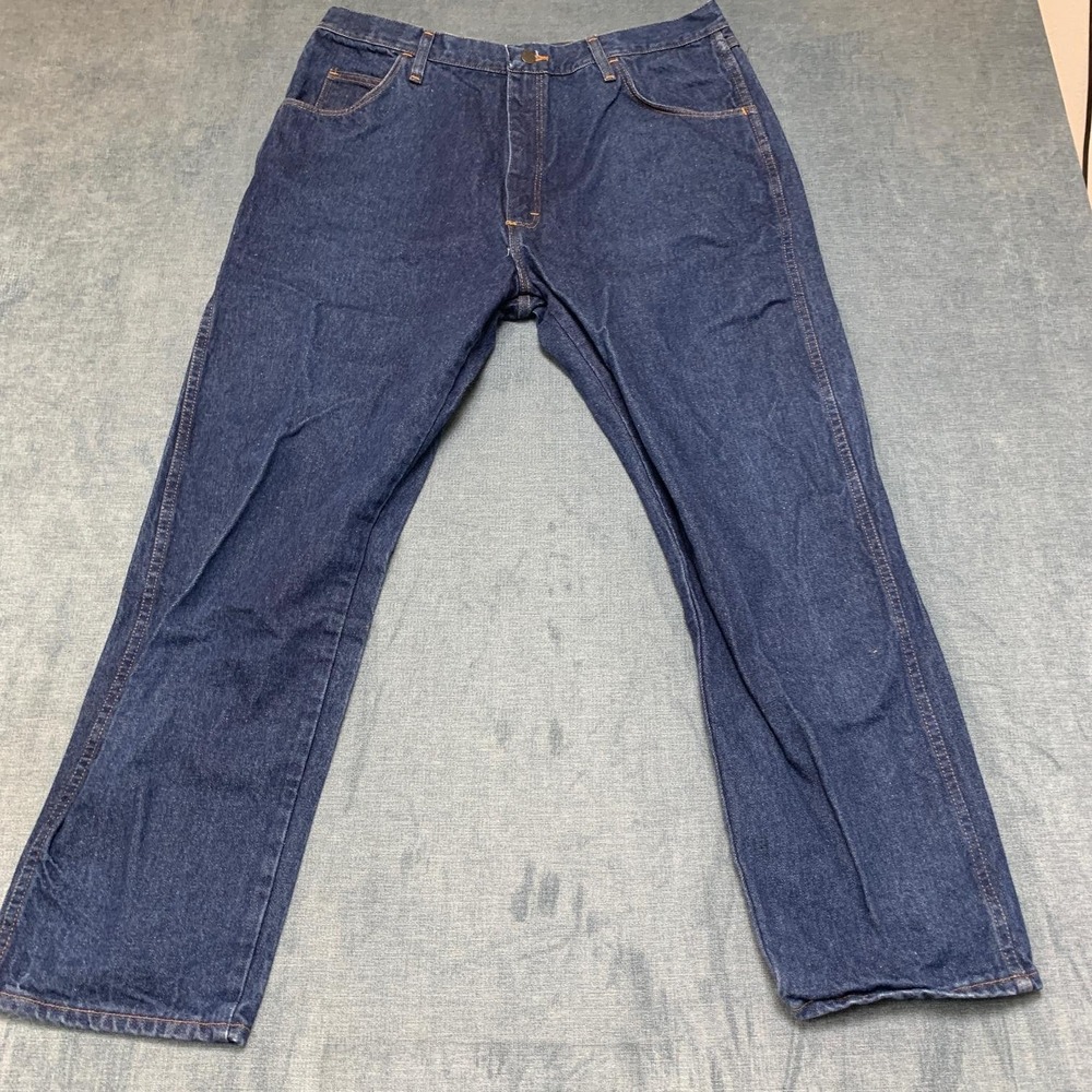 Rustler Jeans Mens 40x30 Blue Denim Medium Wash Everyday Wear Straight Leg Cozy